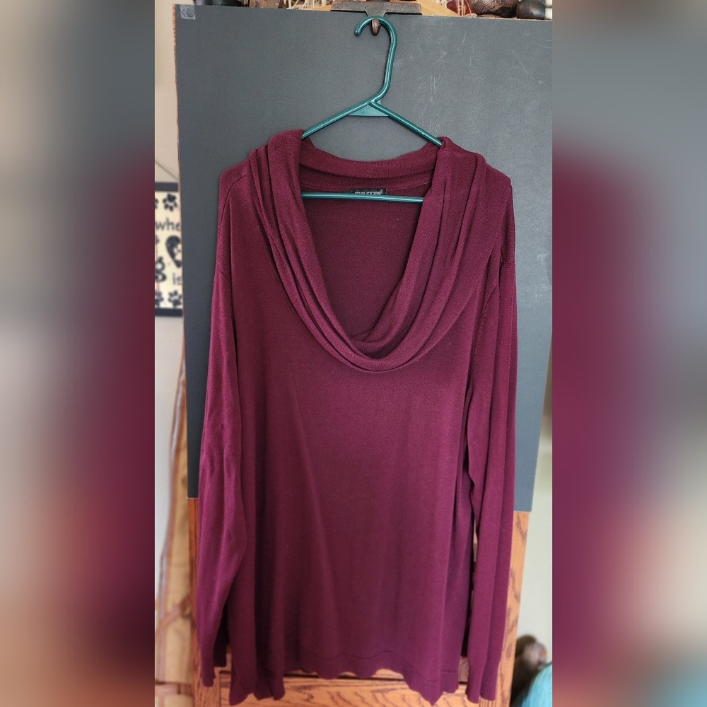 Marron cowl neck sweater 1X
